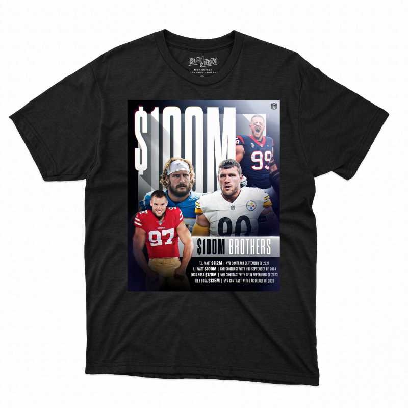 $100m Brothers Nfl T-Shirt Sweatshirt Hoodie