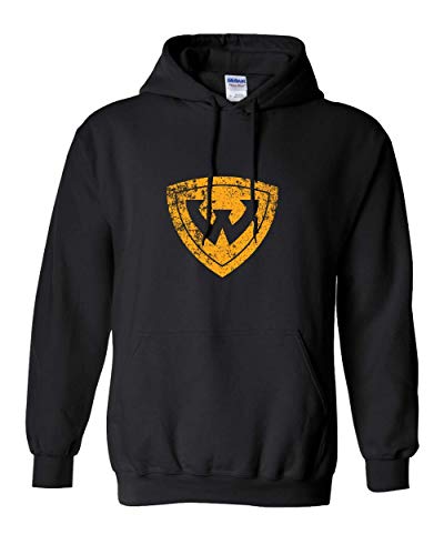 Wayne State Distressed Shield Logo Hooded