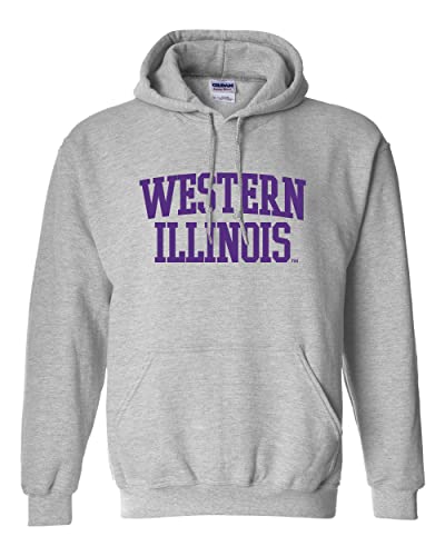 Western Illinois Purple Text Hooded