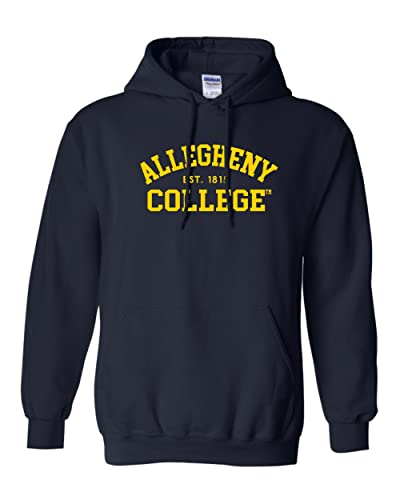 Allegheny College Block Text Hooded