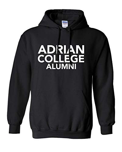 Adrian College Alumni Stacked 1 Color White Text Hoodie