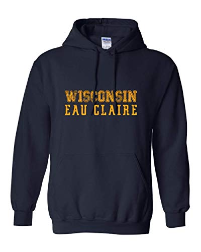 Wisconsin Eau Claire Block Distressed Hooded