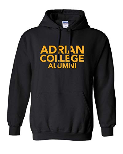 Adrian College Alumni Stacked 1 Color Gold Text Hoodie