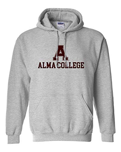 A Alma College Stacked One Color Hooded