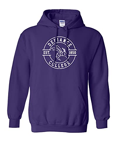 Defiance College Circle One Color Hooded