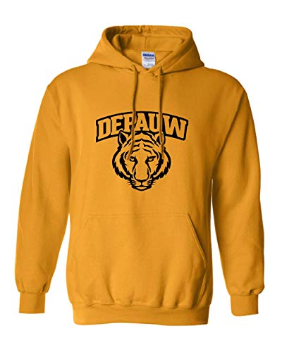 DePauw Tiger Head Black Ink Hooded