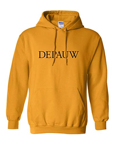 DePauw Black Text Hooded