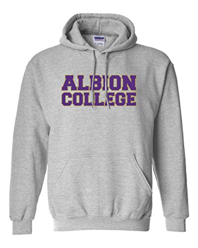 Albion College Block 2 Color Text Hooded   Albion Britons Student and Alumni Mens Womens Hoodie