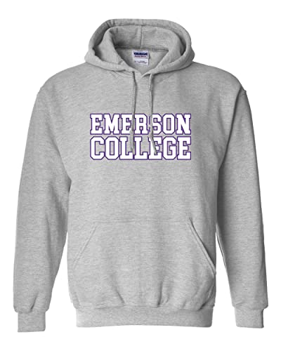 Emerson College Block Letters Hooded