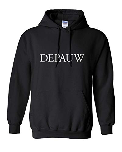 DePauw White Text Unisex  Hooded