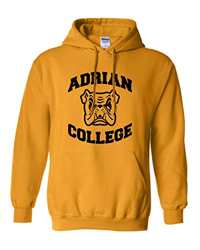 Adrian College Stacked Black Logo Hooded