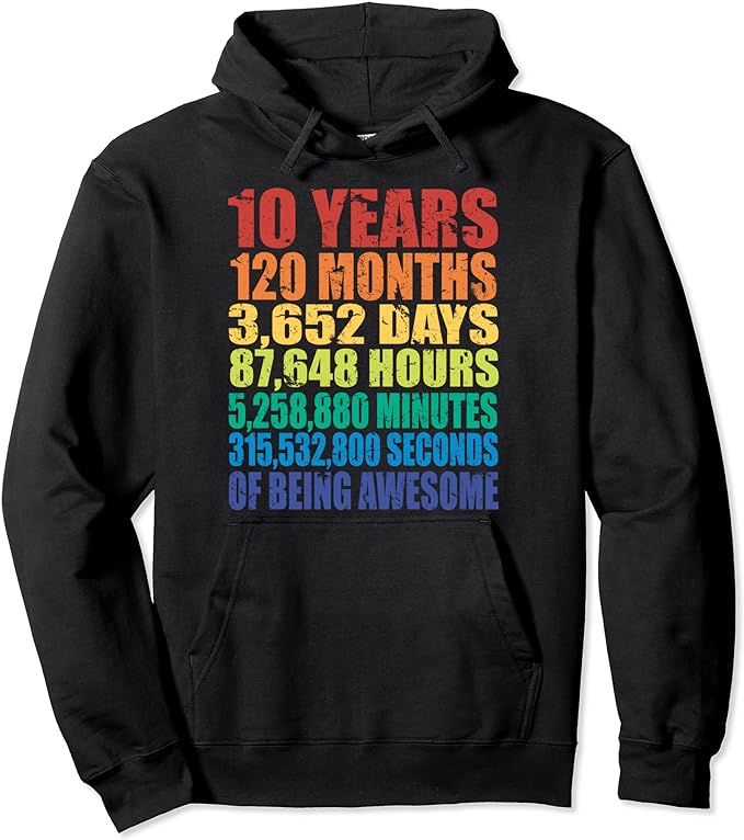 10th Birthday, For Kids, Boys & Girls, Cool 10 Years Old Pullover Hoodie
