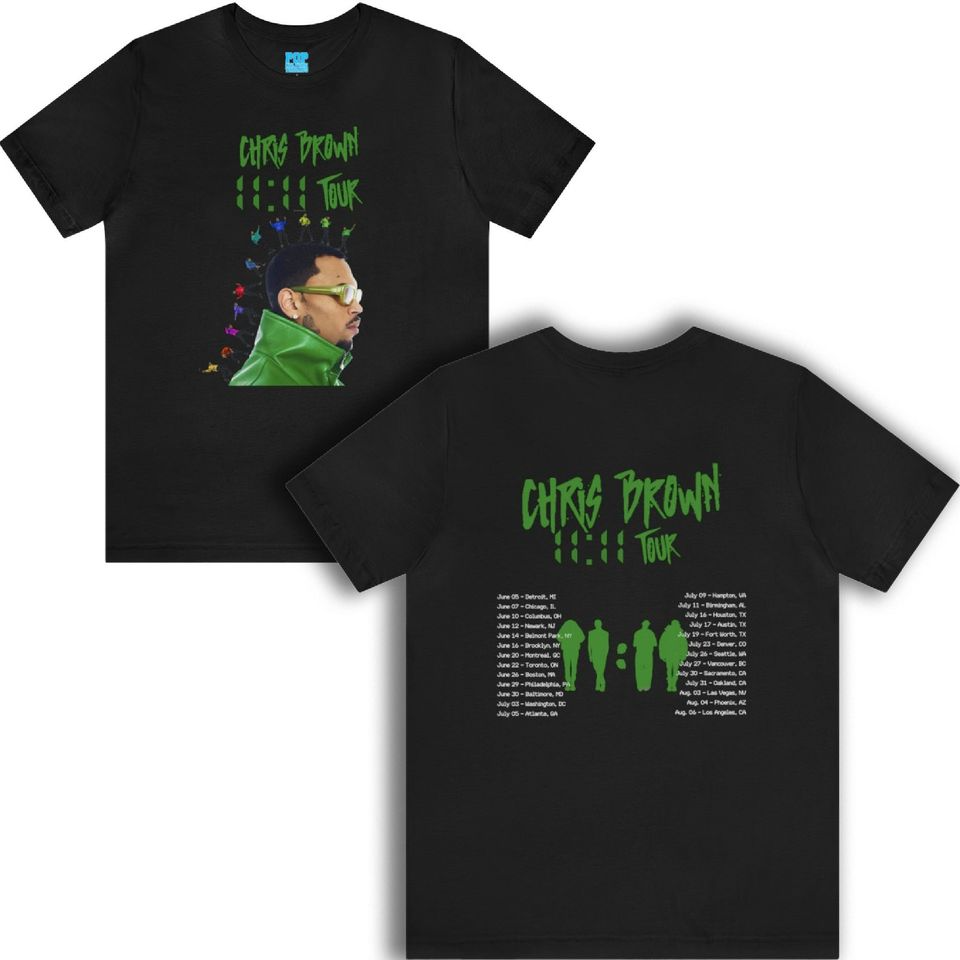 1111 Tour Chris Brown 2024 Unisex  T Shirt Black