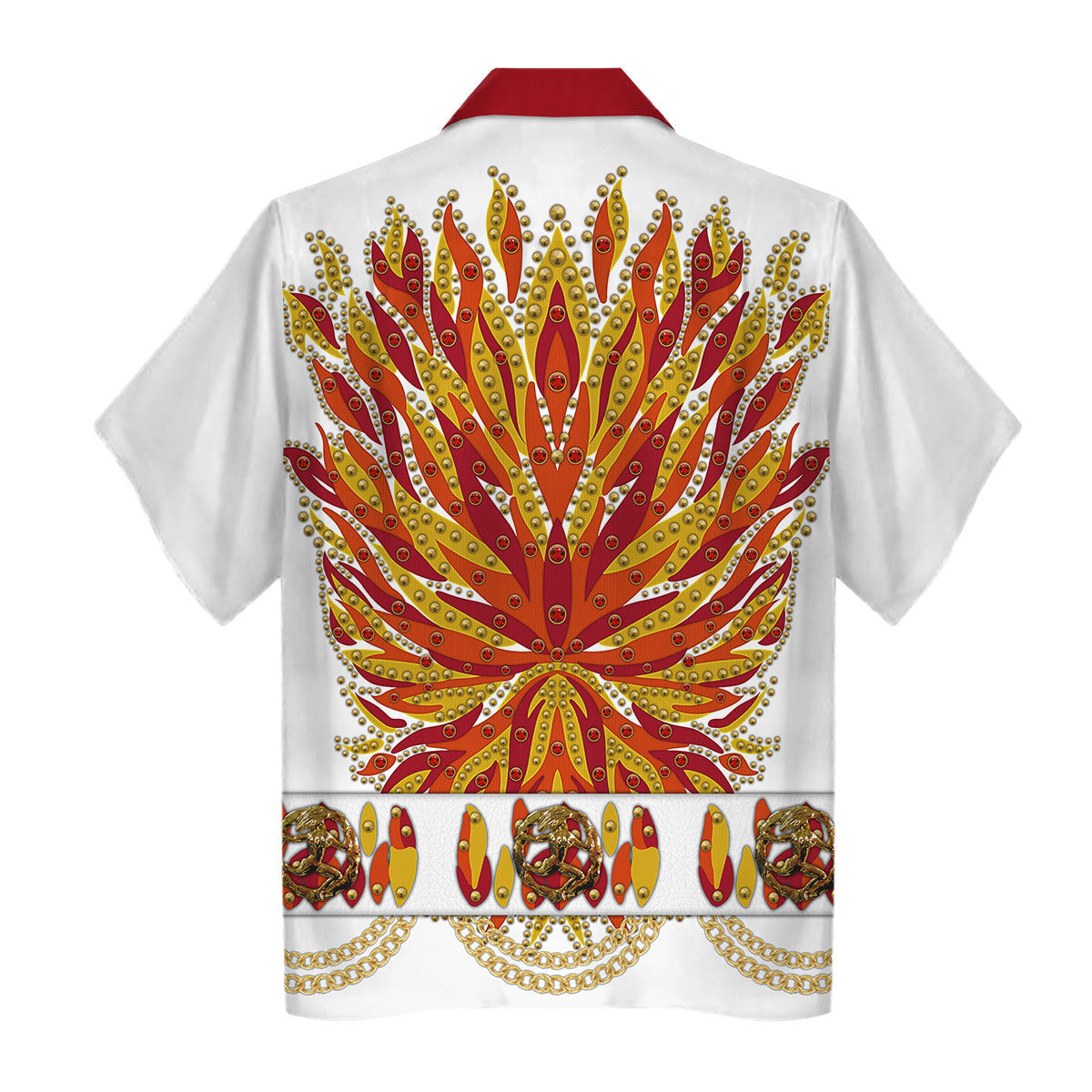 Gearhomie Elvis Flame Outfit Costume hawaiian