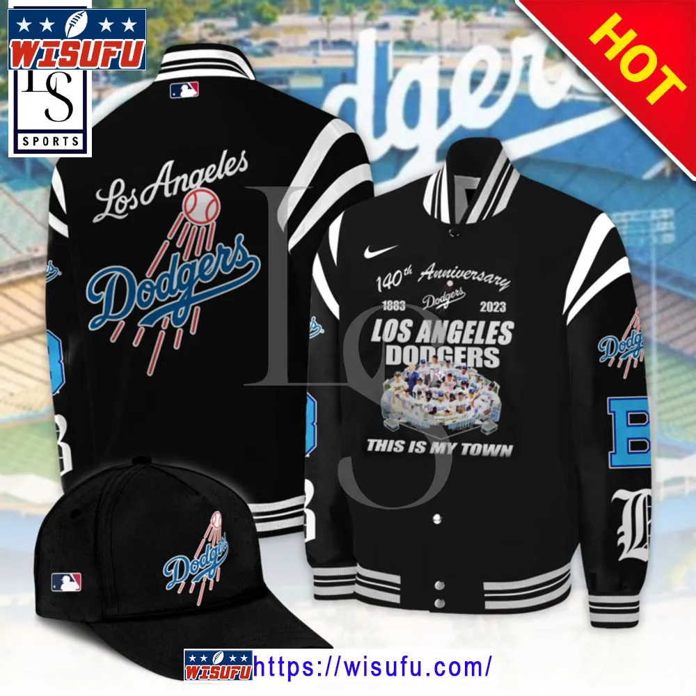 140th Aniversary Los Angeles Dodgers Black Bomber Jacket