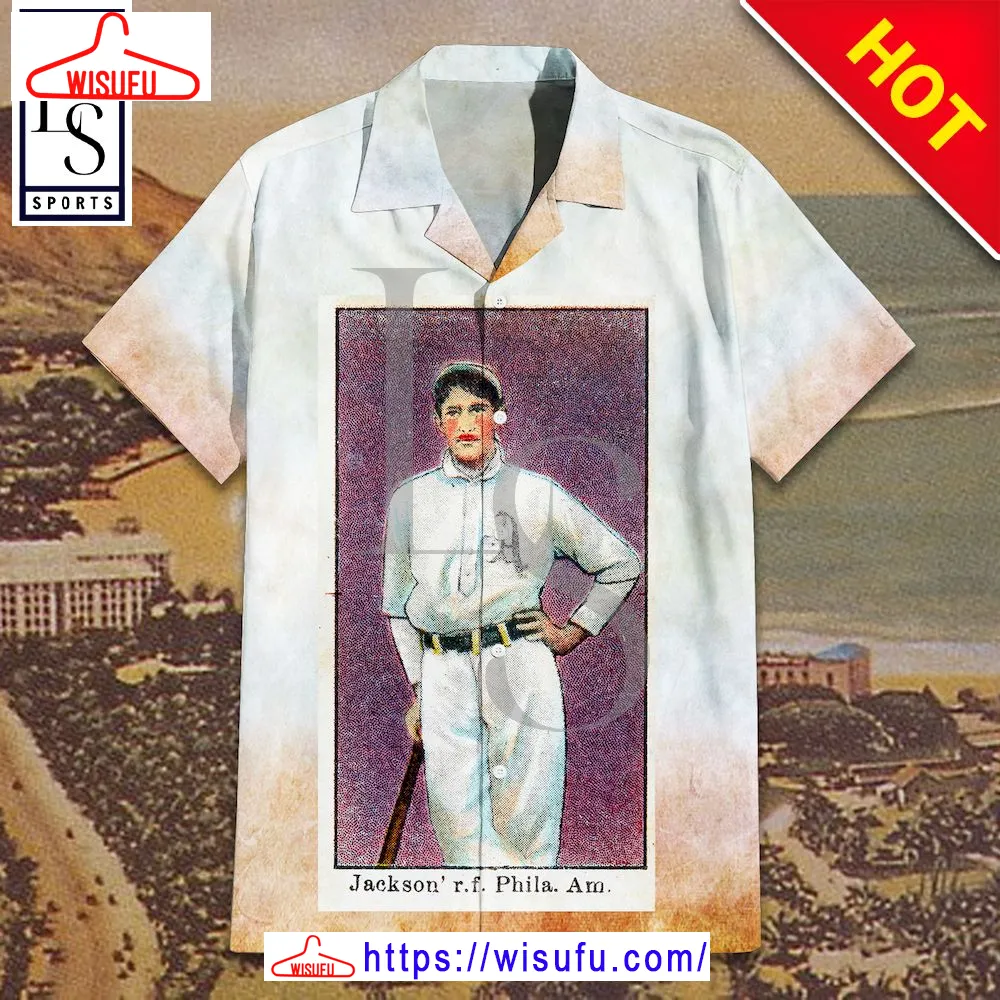 1909 American Caramel Joe Jackson Rookie Card Hawaiian Shirt, New Fashion Gifts