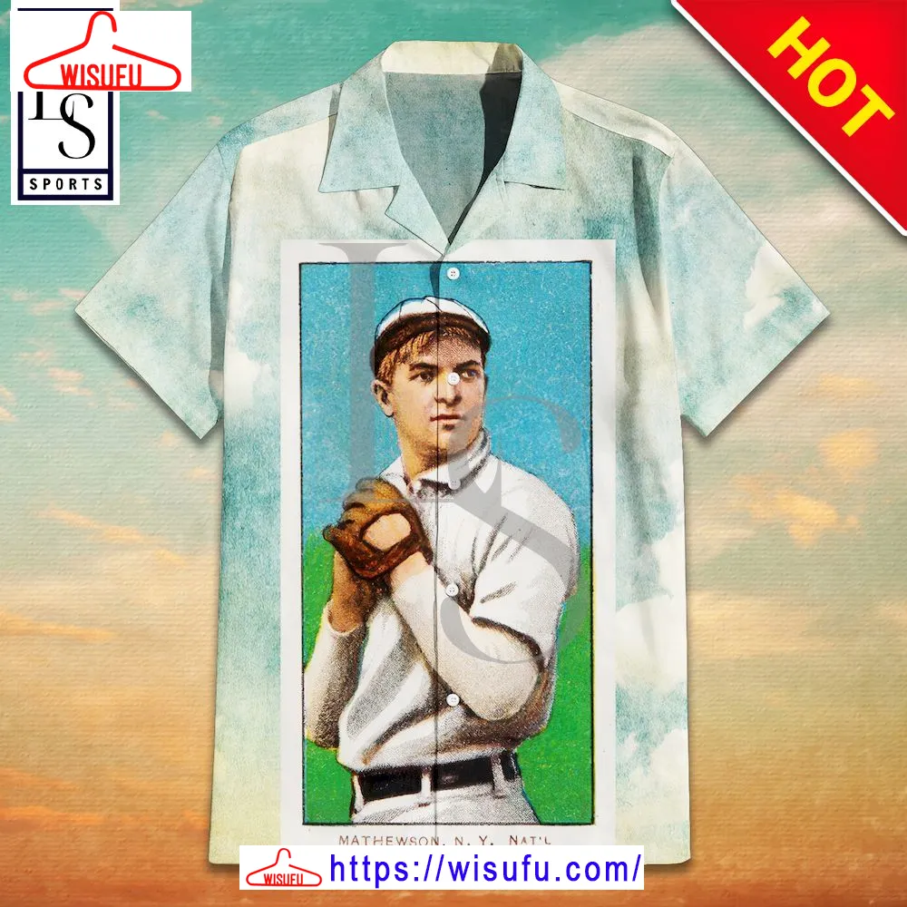 1909 White Border Christy Mathewson White Cap Hawaiian Shirt, New Fashion Gifts