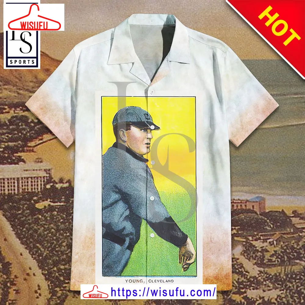 1909 White Border Cy Young Bare Hand Hawaiian Shirt, New Fashion Gifts