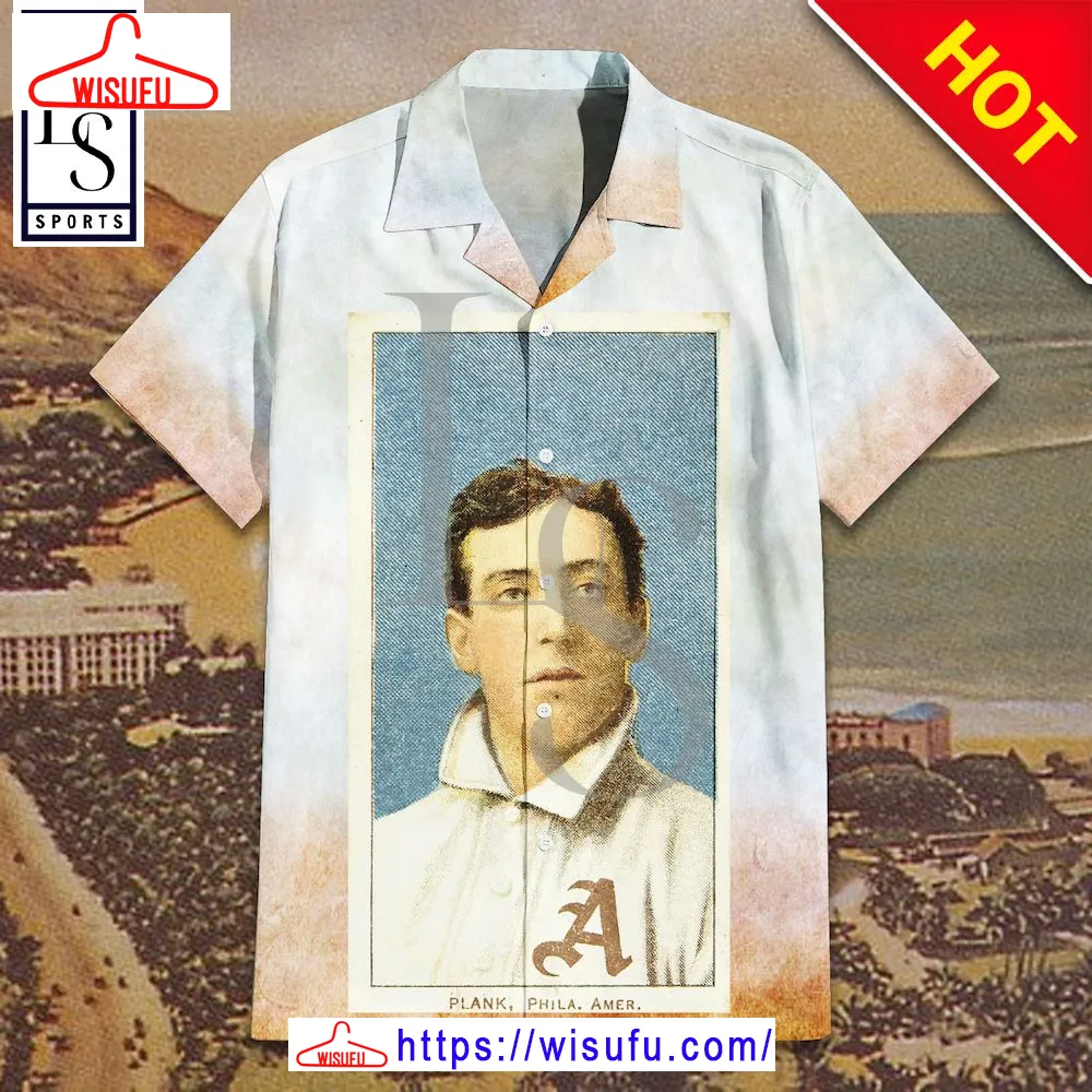 1909 White Border Eddie Plank Hawaiian Shirt, New Fashion Gifts