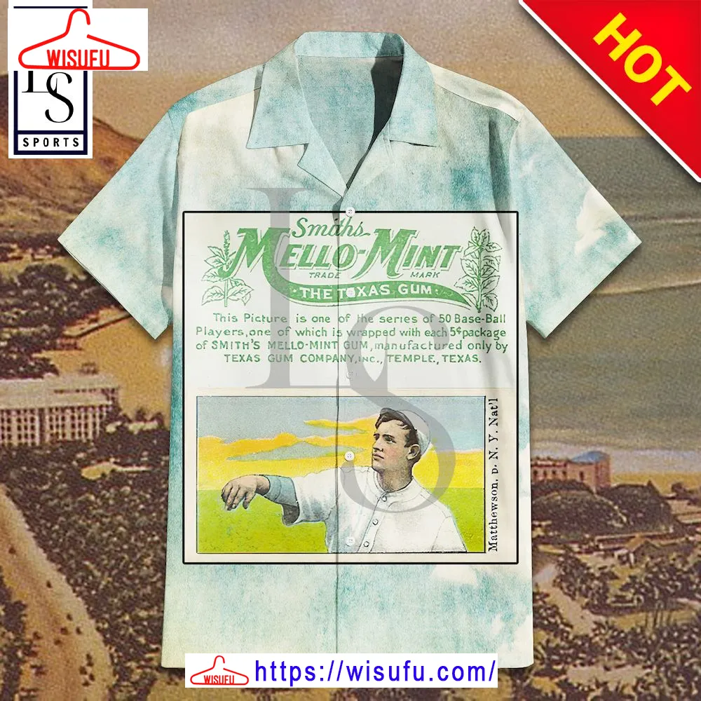 1910 Mello Mint Christy Mathewson Hawaiian Shirt, New Fashion Gifts