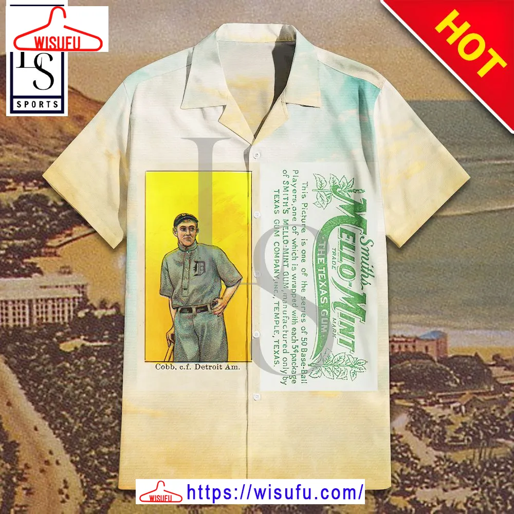 1910 Mello Mint Ty Cobb Hawaiian Shirt, New Fashion Gifts