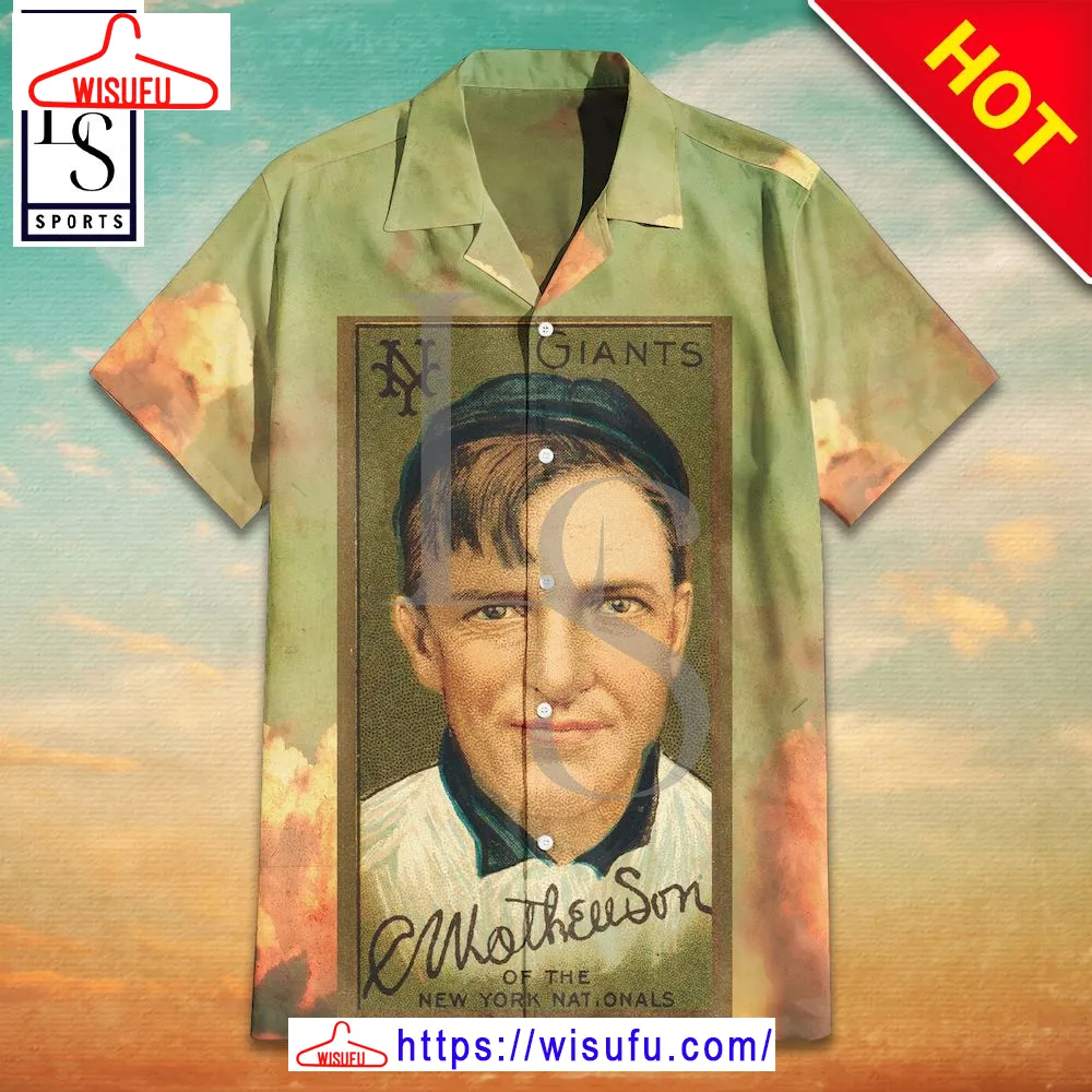 1911 Gold Border Christy Mathewson Hawaiian Shirt, New Fashion Gifts