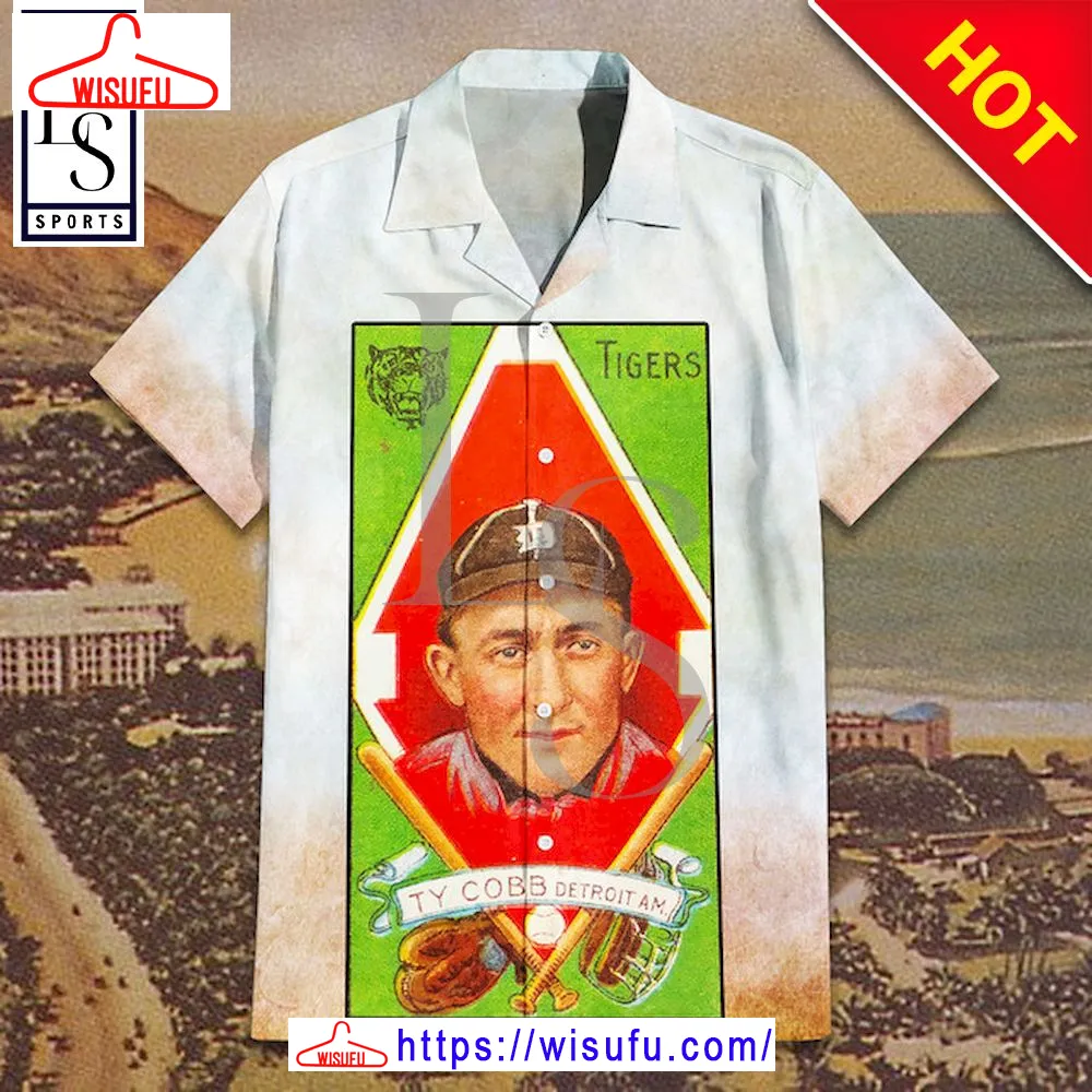 1911 Gold Border Ty Cobb Hawaiian Shirt, New Fashion Gifts