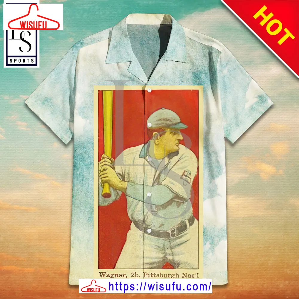 1915 American Caramel Honus Wagner Batting Hawaiian Shirt, New Fashion Gifts