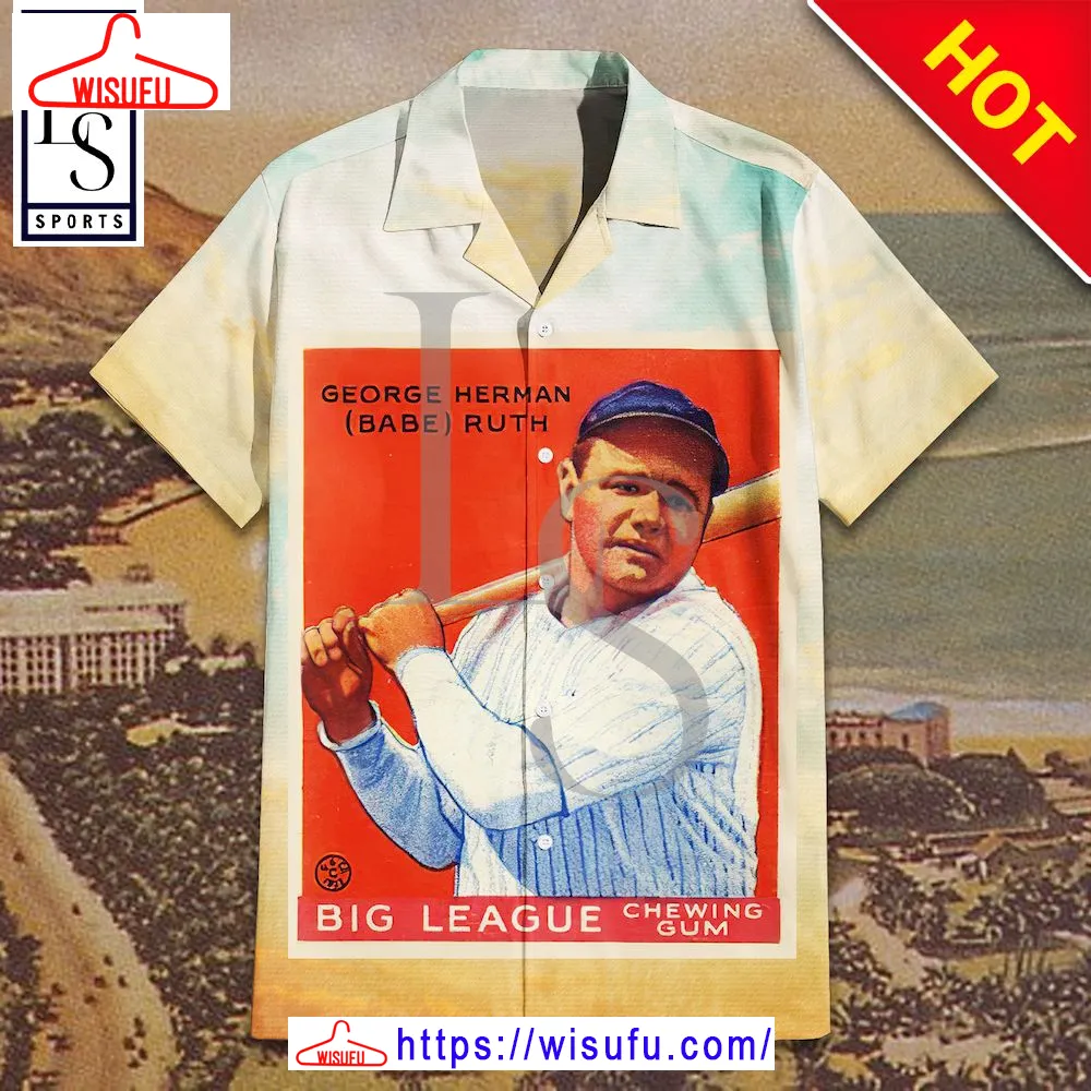 1933 Babe Ruth Hawaiian Shirt, New Fashion Gifts