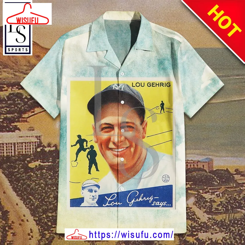 1934 Goudey Lou Gehrig Hawaiian Shirt, New Fashion Gifts