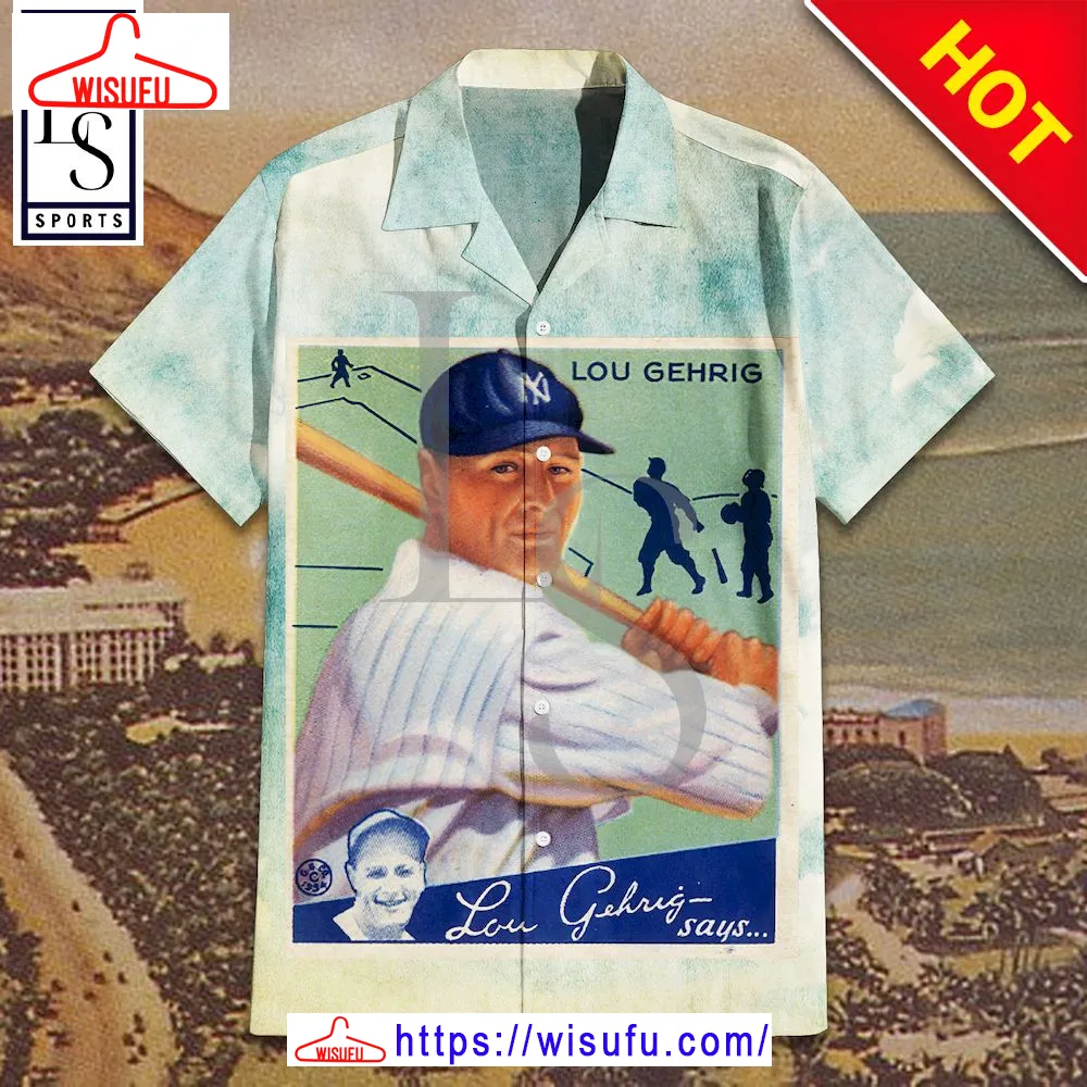 1934 Lou Gehrig Hawaiian Shirt, New Fashion Gifts