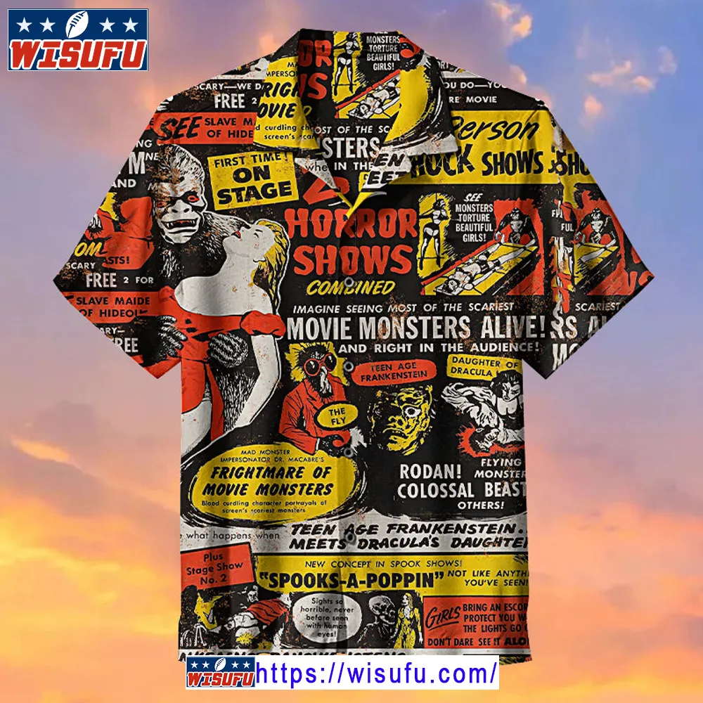 1957 Movie Monster Shows -universal Hawaiian Shirt