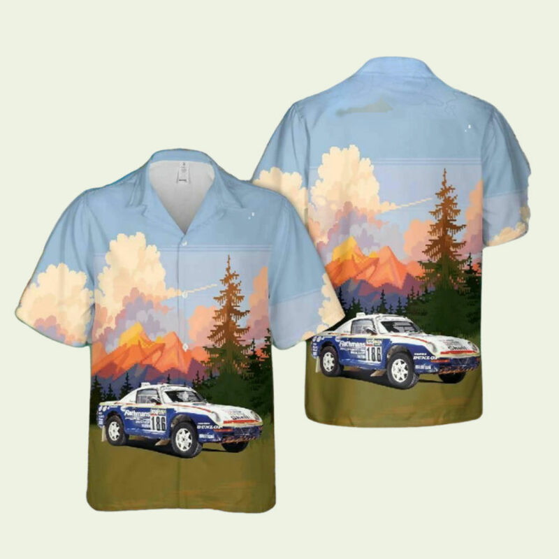 1984 PORSCHE 959 RALLY HAWAIIAN SHIRT