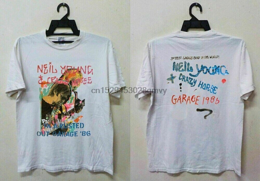 1986 Neil Young Crazy Horse vintage rock concert tour t-shirt vtg