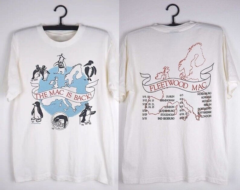 1988 FLEETWOOD Tour Concert 80s T-Shirt, Vtg Fleetwood Mac Rock Band