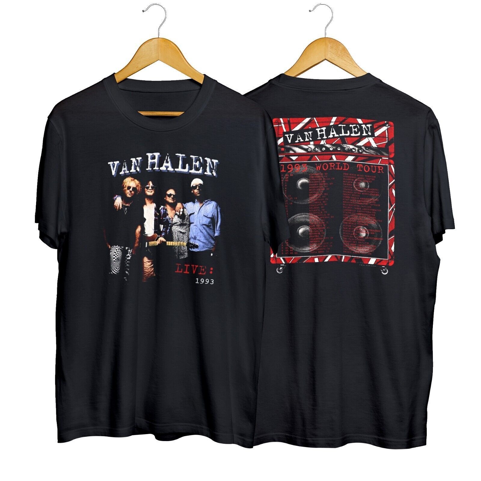 1993 Halen Van Tour Vintage Right T-Shirt World Live Here Now 90s Stitch rock