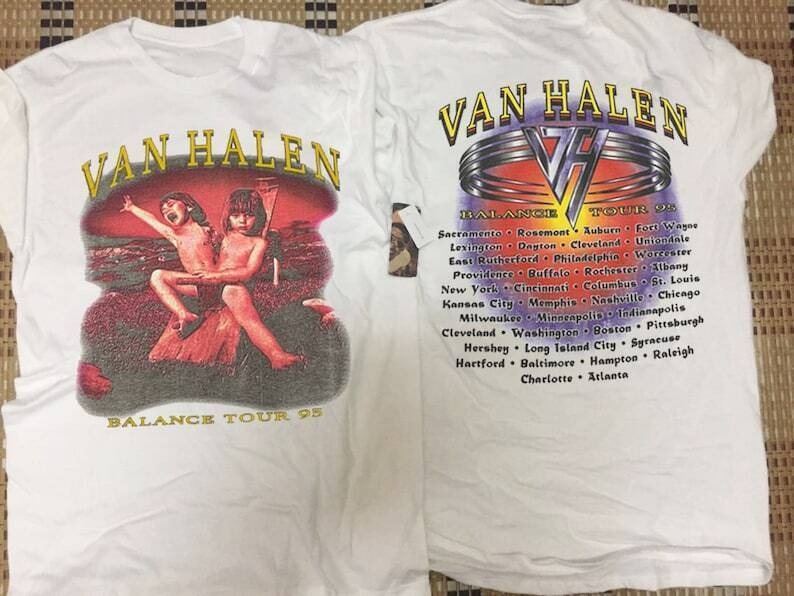 1995 Van Halen Balance Tour T-Shirt, 90s Van Halen Band Balance Tour '95 Shirt