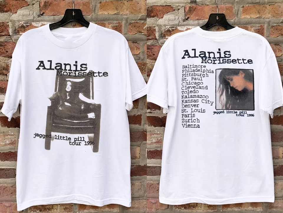 1996 Alanis Morissette Jagged Little Pill Tour Unisex T-Shirt White