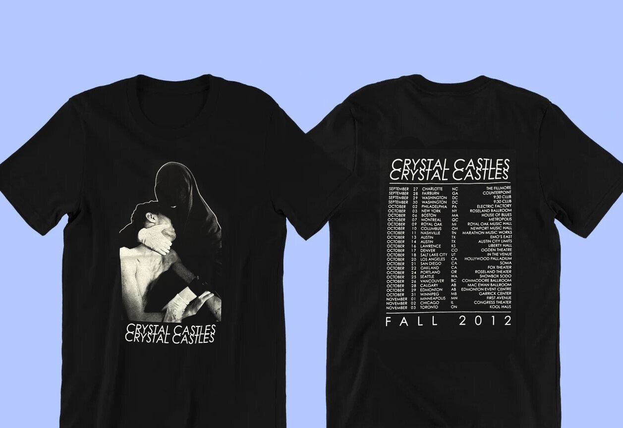 2 sided 2012 Tour Crystal Castles Album Cover T-shirt