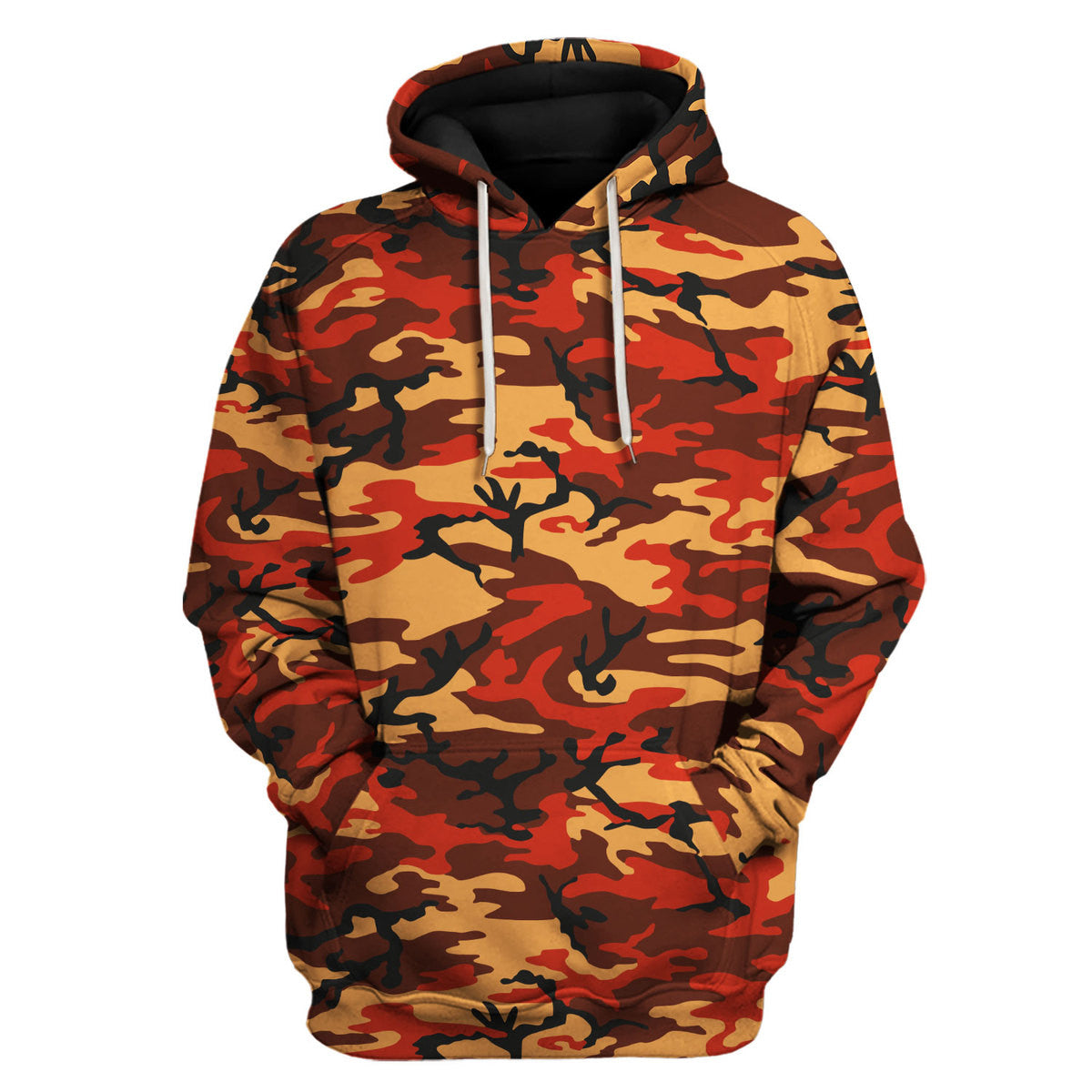 Flecktarn Red Brown German World War II Camouflage Patterns Hoodie