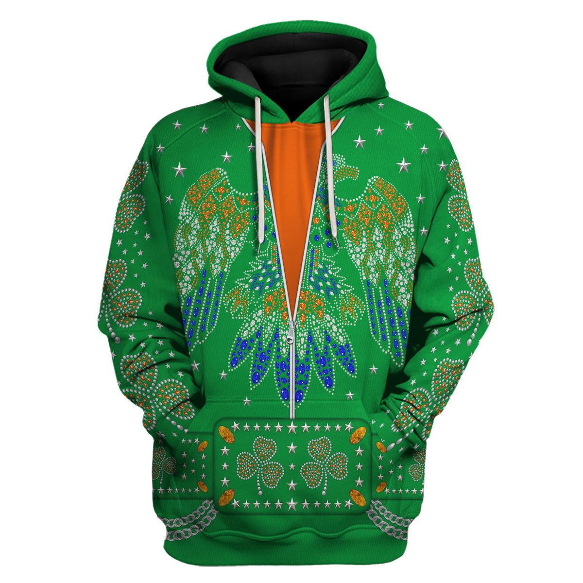 Celebrating the King Elvis Presley Costume for St. Patrick's Day Hoodie