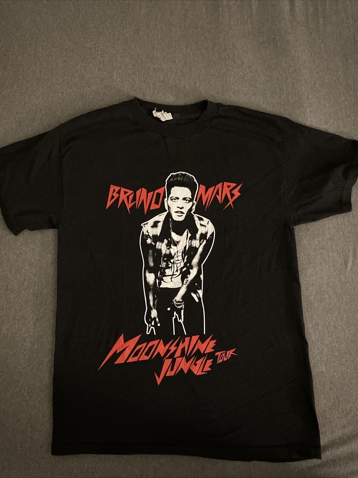 2014 Bruno Mars Moonshine Jungle Tour merch Black Shirt