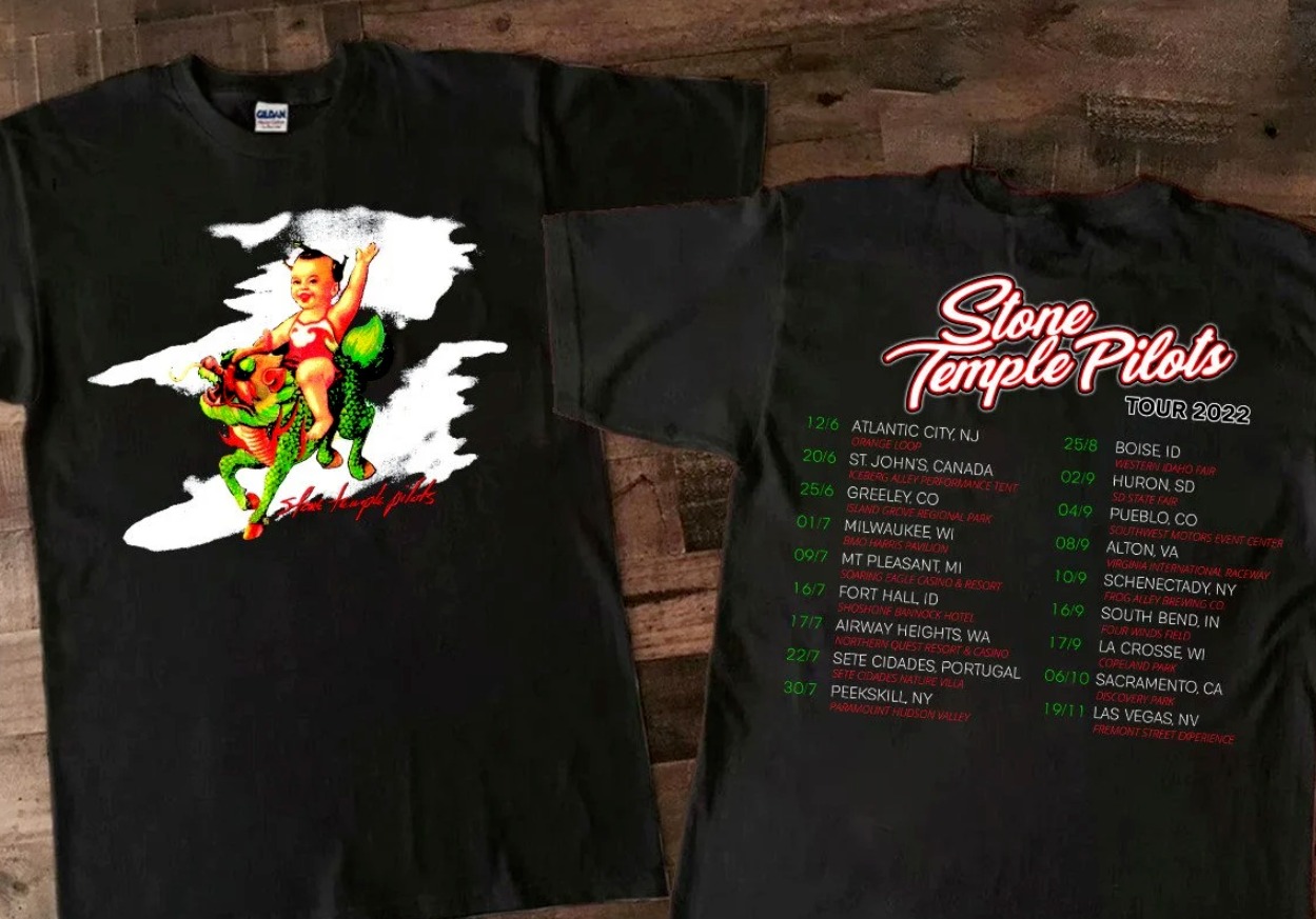 2022 Stone Temple Pilots America Tour T-Shirt Double Sides