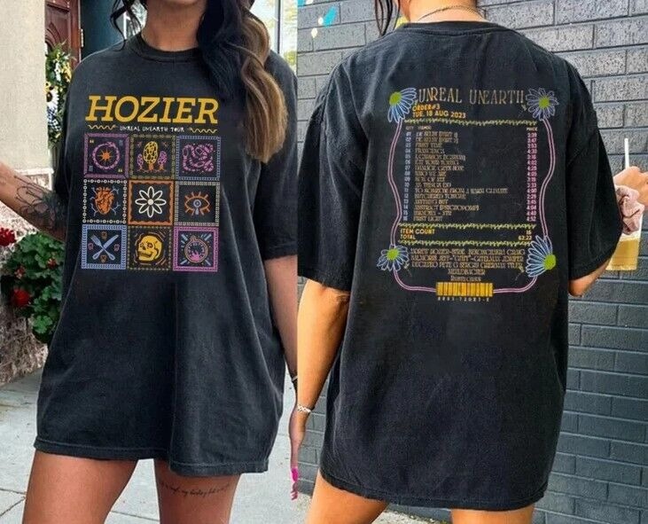 2023 Hozier Tour Unisex Shirt, black 2 sided unisex t-shirt