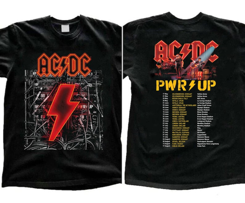 2024 Ac Dc Pwr Up World Tour Unisex T- Shirt Black