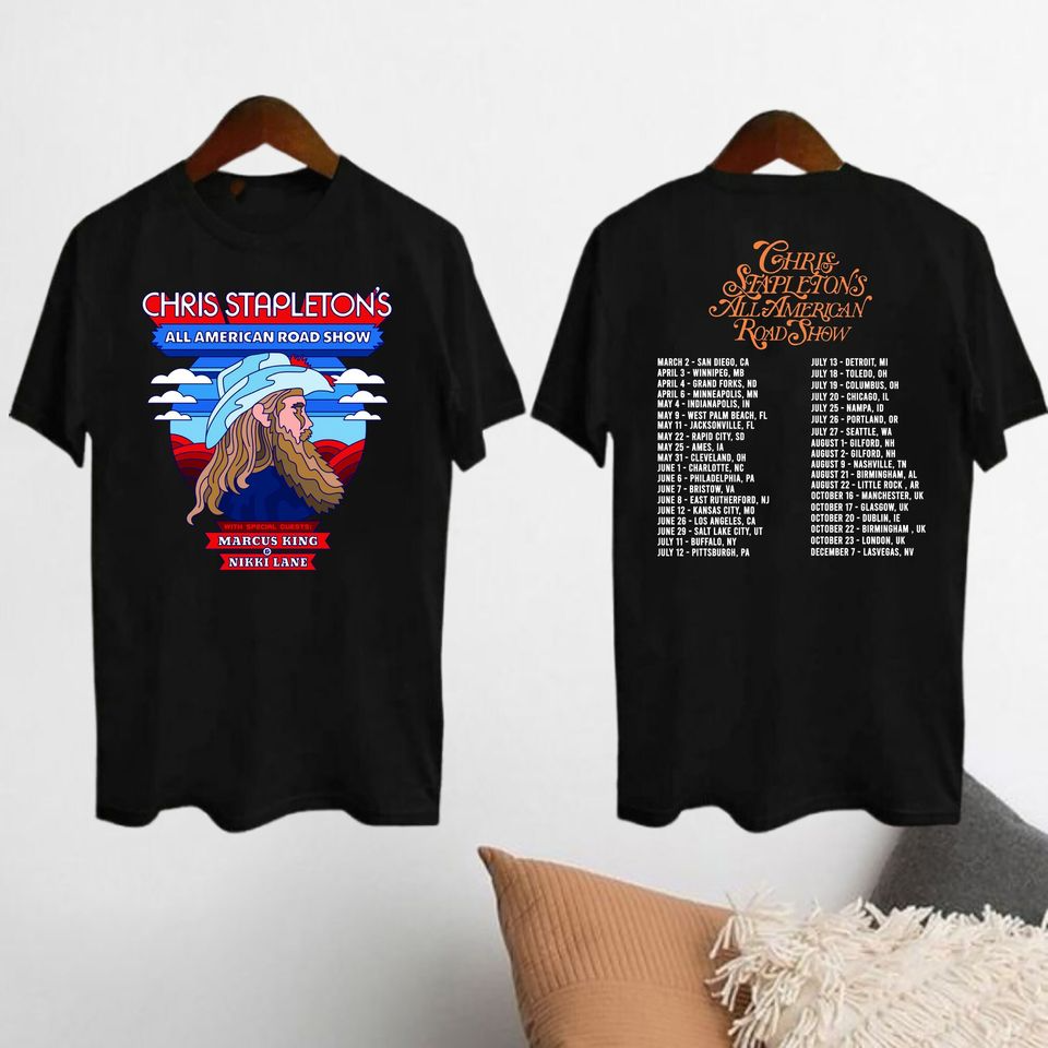 2024 All American Road Show Tour T-Shirt Chris Stapleton Fan Gift Unisex T-Shirt Black