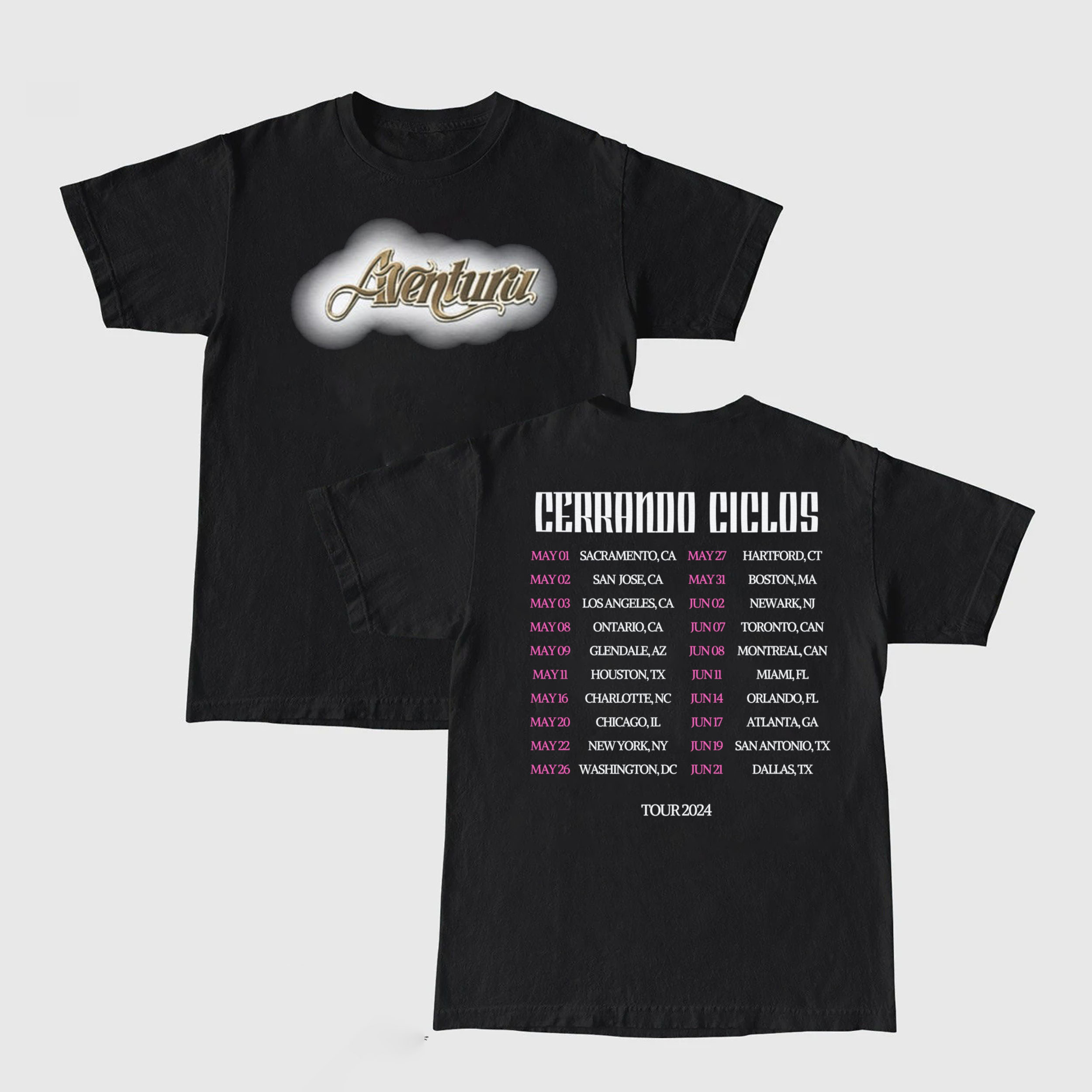 2024 Aventura Tour Unisex T-Shirt Black