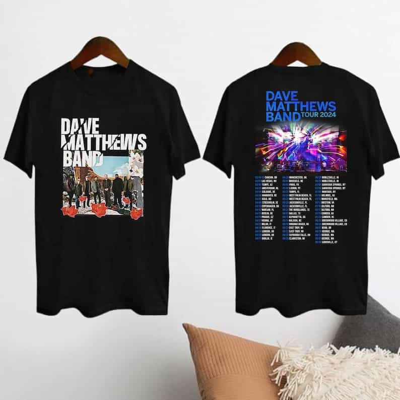 2024 Dave Matthews Band Summer Tour T-Shirt, Dave Matthews Band Graphic Unisex T-Shirt Black