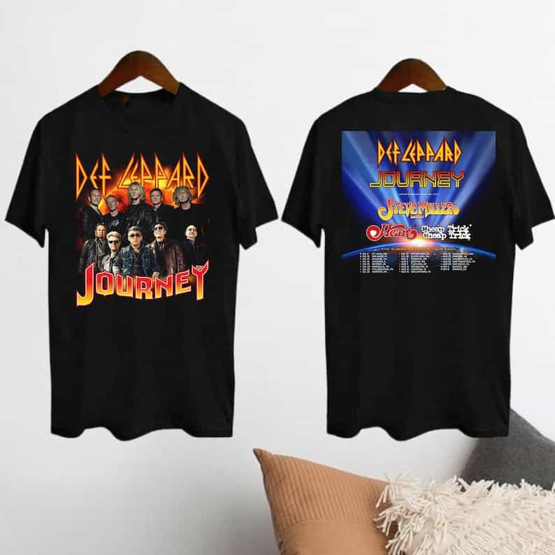 2024 Def Leppard And Journey Summer Stadium Tour Shirt, Def Leppard Fan Unisex T-Shirt Black