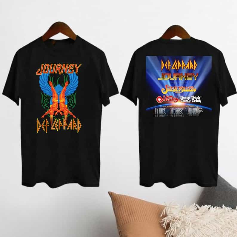 2024 Def Leppard And Journey Tour Unisex T-Shirt Black